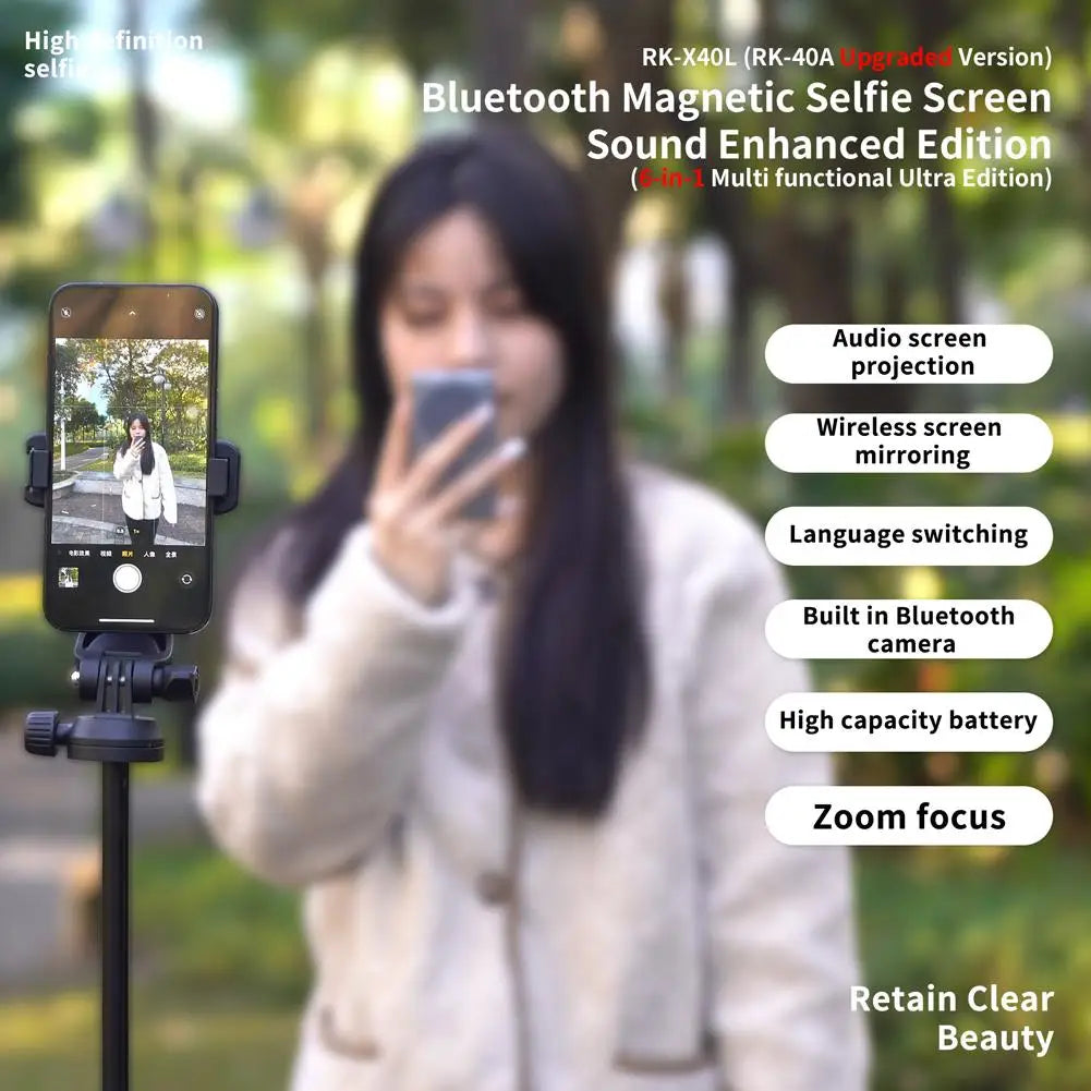 Selfie Monitor Screen Rear Camera Vlog Live Stream Video Recording Wireless Outdoor Selfie Tool Smartphone Magnetic Accessories